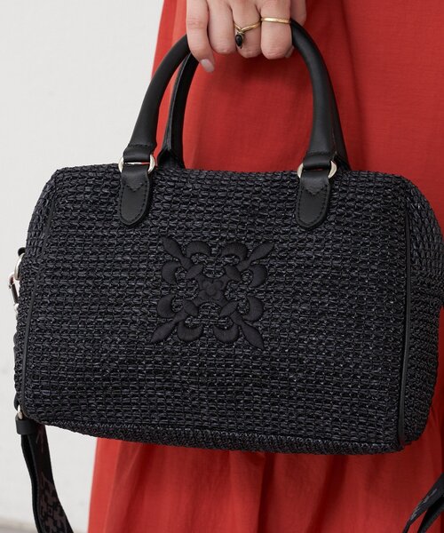 russet（ラシット）の「ナイロンラフィアミニボストンバッグ（ボストンバッグ・レディース・ブラック/ダークブラウン/アイボリー・FREE）」の20枚目の写真