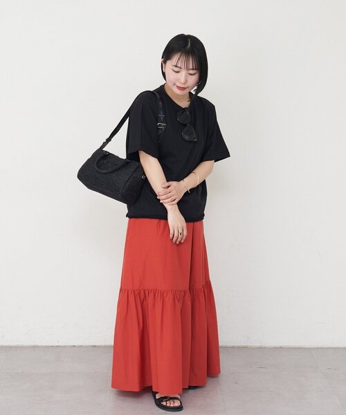 russet（ラシット）の「ナイロンラフィアミニボストンバッグ（ボストンバッグ・レディース・ブラック/ダークブラウン/アイボリー・FREE）」の16枚目の写真