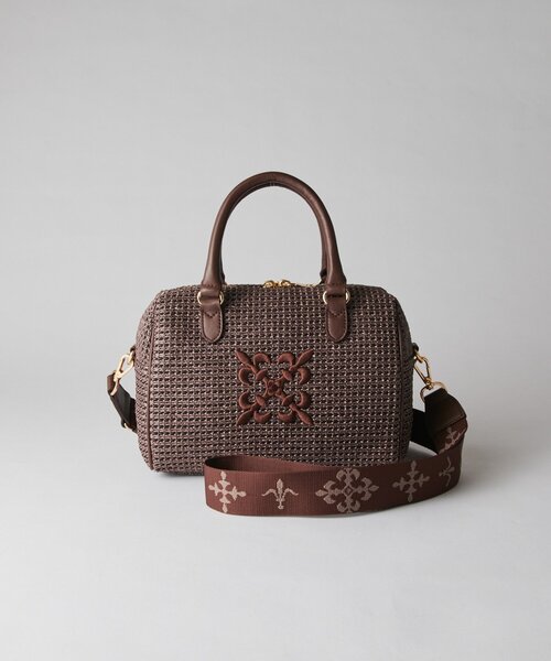 russet（ラシット）の「ナイロンラフィアミニボストンバッグ（ボストンバッグ・レディース・ブラック/ダークブラウン/アイボリー・FREE）」の15枚目の写真