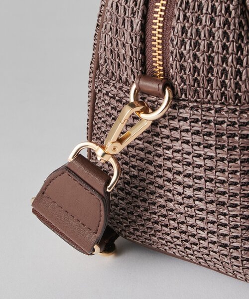 russet（ラシット）の「ナイロンラフィアミニボストンバッグ（ボストンバッグ・レディース・ブラック/ダークブラウン/アイボリー・FREE）」の14枚目の写真