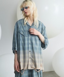 MAISON SPECIAL | 《UNISEX》Destroy Damage Prime-Over Ombre Check Short Sleeve Shirt/デストロイダメージプライムオーバーオンブレチェックショートスリーブシャツ【MAISON SPECIAL/メゾンスペシャル】■セットアップ対応■(シャツ/ブラウス)