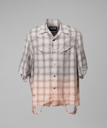 MAISON SPECIAL（メゾンスペシャル）の「《UNISEX》Destroy Damage Prime-Over Ombre Check Short Sleeve Shirt デストロイダメージプライムオーバーオンブレチェックショートスリーブシャツ【MAISON SPECIAL メゾンスペシャル】■セットアップ対応■（シャツ/ブラウス）」
