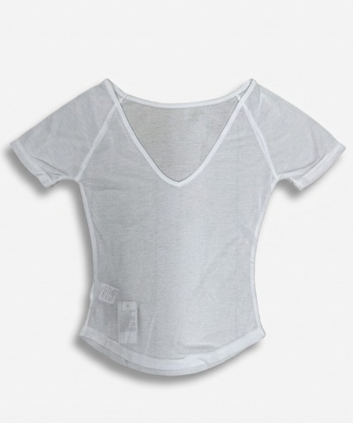 NANEA(ナネア)の「深VネックシアータイトTシャツ(Tシャツ/カットソー・レディース・ブラック/ホワイト・MEDIUM)」の7枚目の写真