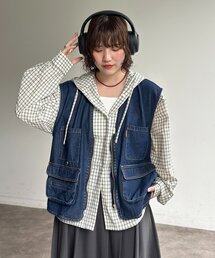 CPCM（シーピーシーエム）の「レーヨン混デニムフィッシングベスト（その他アウター）」
