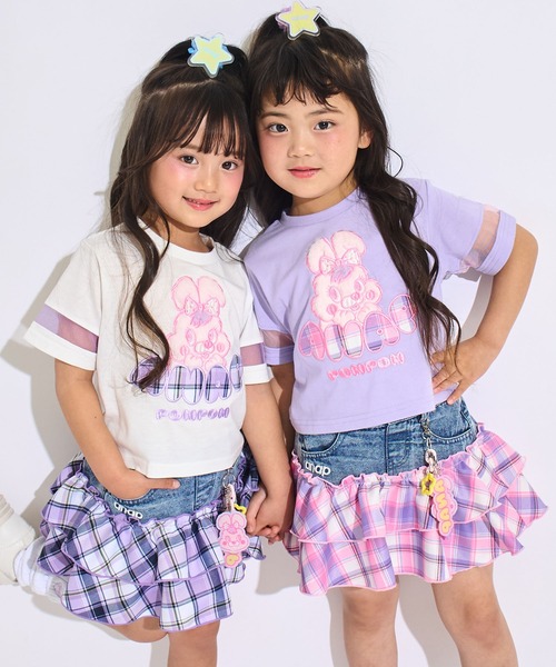 ANAP kids(アナップキッズ)の「POMPOMチャーム付 チェック切り替え スカート(スカート・キッズ・ピンク/ラベンダー・110/120/130)」の18枚目の写真