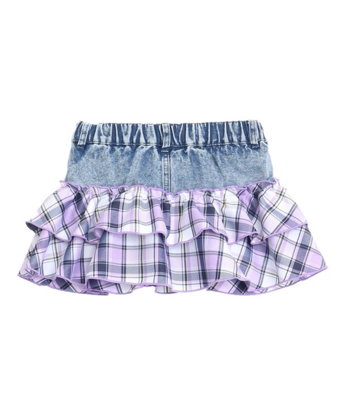 ANAP kids(アナップキッズ)の「POMPOMチャーム付 チェック切り替え スカート(スカート・キッズ・ピンク/ラベンダー・110/120/130)」の7枚目の写真