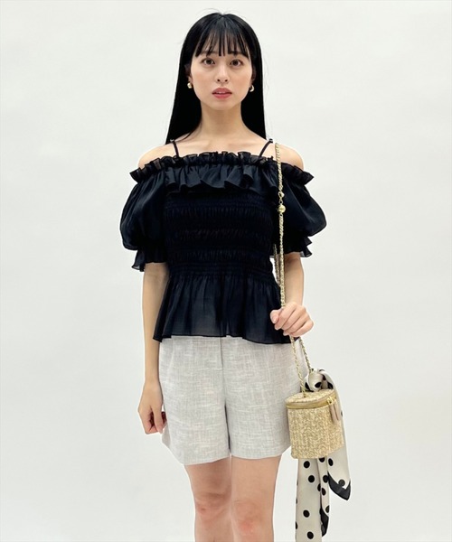 WILLSELECTION（ウィルセレクション）の「タックツイードショートパンツ（その他パンツ・レディース・ピンク/ブラック/オフホワイト・FREE）」の3枚目の写真