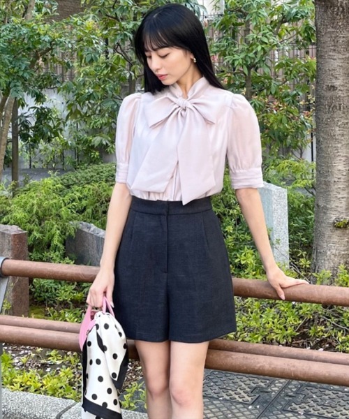 WILLSELECTION（ウィルセレクション）の「タックツイードショートパンツ（その他パンツ・レディース・ピンク/ブラック/オフホワイト・FREE）」の2枚目の写真