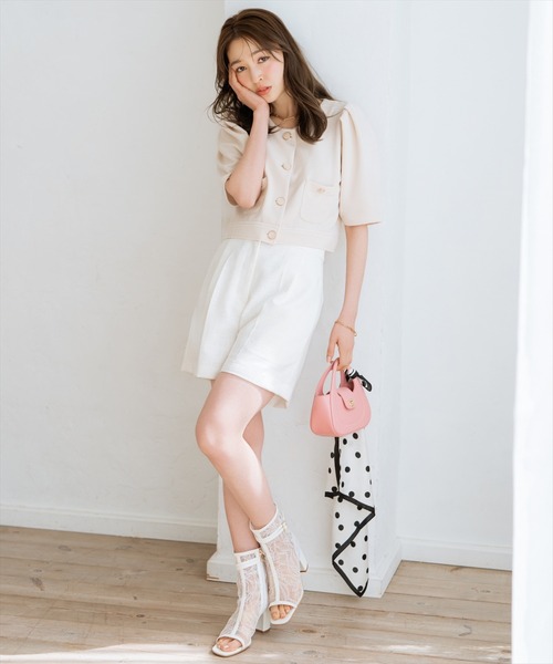 WILLSELECTION（ウィルセレクション）の「タックツイードショートパンツ（その他パンツ・レディース・ピンク/ブラック/オフホワイト・FREE）」の4枚目の写真