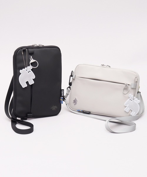 moz(モズ)の「撥水 防水素材(コーティングポリエステル) 縦横 2WAY スマホ ミニショルダーバッグ(ショルダーバッグ・レディース・ライトグレー/ブラック・FREE)」の16枚目の写真