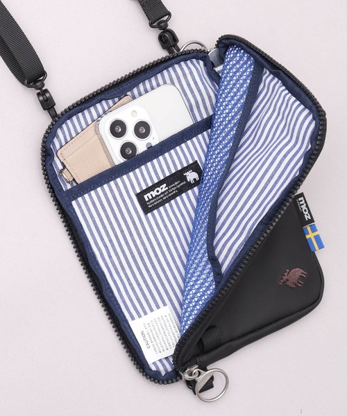 moz(モズ)の「撥水 防水素材(コーティングポリエステル) 縦横 2WAY スマホ ミニショルダーバッグ(ショルダーバッグ・レディース・ライトグレー/ブラック・FREE)」の18枚目の写真