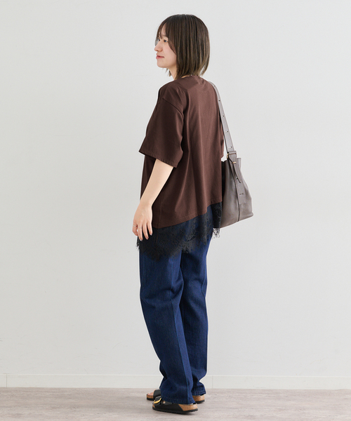 U by SPICK&SPAN(ユーバイスピックアンドスパン)の「ハーフスリーブレースTEE(Tシャツ/カットソー・レディース・ホワイト/ブラック/ブラウン・FREE)」の15枚目の写真