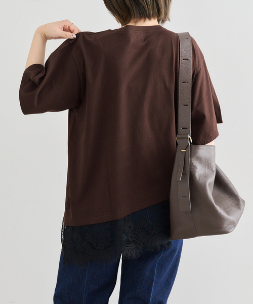 U by SPICK&SPAN(ユーバイスピックアンドスパン)の「ハーフスリーブレースTEE(Tシャツ/カットソー・レディース・ホワイト/ブラック/ブラウン・FREE)」の20枚目の写真