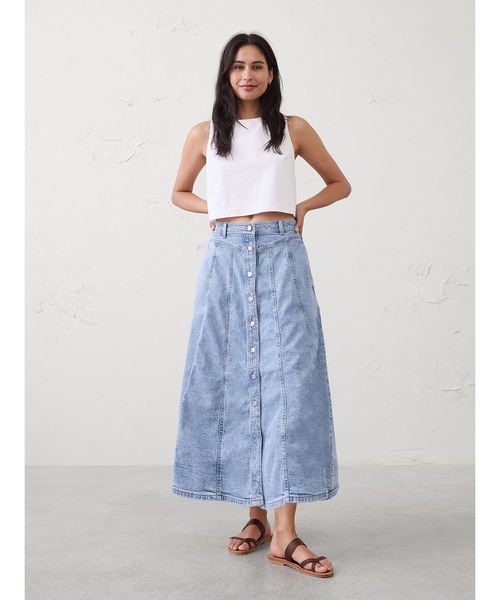 BANANA REPUBLIC FACTORY STORE(バナナリパブリック ファクトリーストア)の「BANANA REPUBLIC FACTORY STORE デニム シーム ミディスカート(デニムスカート・レディース・ライトインディゴブルー/インディゴブルー・8/6/4/2/0)」の10枚目の写真