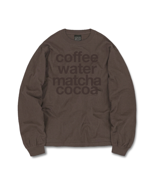 DURTの「FAV DRINKS LONG SLEEVE TEE (BROWN)(Tシャツ/カットソー・レディース・その他・MEDIUM/LARGE/X-LARGE/SMALL)」の1枚目の写真