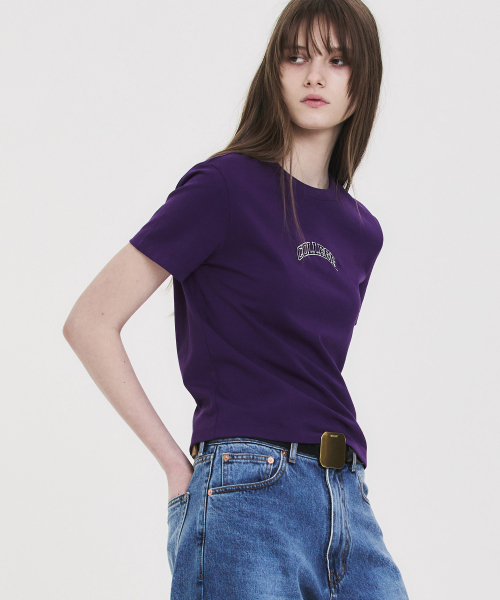 NOHANT(ノアン)の「COLLEGE CROPPED T-SHIRT PURPLE(Tシャツ/カットソー・レディース・パープル・FREE)」の1枚目の写真