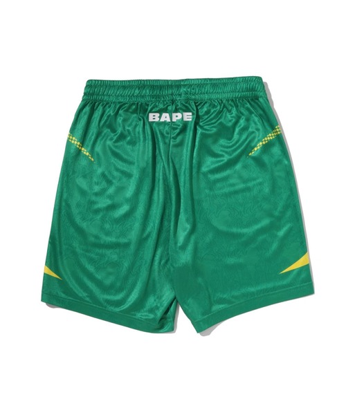 A BATHING APE(アベイシングエイプ)の「APE FLAME MONOGRAM JACQUARD RELAXED FIT FOOTBALL SHORTS(その他パンツ・メンズ・ブラック/グリーン・MEDIUM/X-LARGE/XX-LARGE/SMALL)」の4枚目の写真