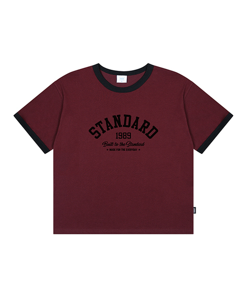 1989STANDARD(1989スタンダード)の「BUILT STANDARD クールコットンクロップリンガー半袖 (SRCSTD-0256)(Tシャツ/カットソー・メンズ・ブラック/アイボリー/バーガンディー/ダークグレー・MEDIUM/LARGE/X-LARGE)」の4枚目の写真