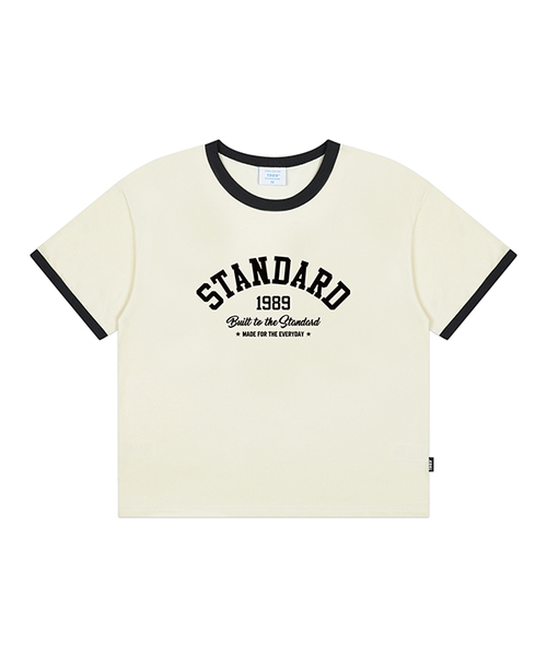 1989STANDARD(1989スタンダード)の「BUILT STANDARD クールコットンクロップリンガー半袖 (SRCSTD-0256)(Tシャツ/カットソー・メンズ・ブラック/アイボリー/バーガンディー/ダークグレー・MEDIUM/LARGE/X-LARGE)」の2枚目の写真