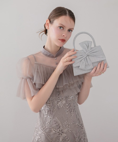Leja(レジャ)の「【LEJA】グリッタービッグリボン2WAYハンドバッグ結婚式 パーティー 成人式 二次会 同窓会 お呼ばれ オケージョン 20代 30代(ハンドバッグ・レディース・シルバー・FREE)」の3枚目の写真