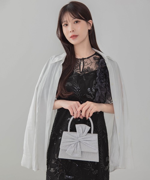 Leja(レジャ)の「【LEJA】グリッタービッグリボン2WAYハンドバッグ結婚式 パーティー 成人式 二次会 同窓会 お呼ばれ オケージョン 20代 30代(ハンドバッグ・レディース・シルバー・FREE)」の17枚目の写真