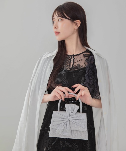 Leja(レジャ)の「【LEJA】グリッタービッグリボン2WAYハンドバッグ結婚式 パーティー 成人式 二次会 同窓会 お呼ばれ オケージョン 20代 30代(ハンドバッグ・レディース・シルバー・FREE)」の19枚目の写真