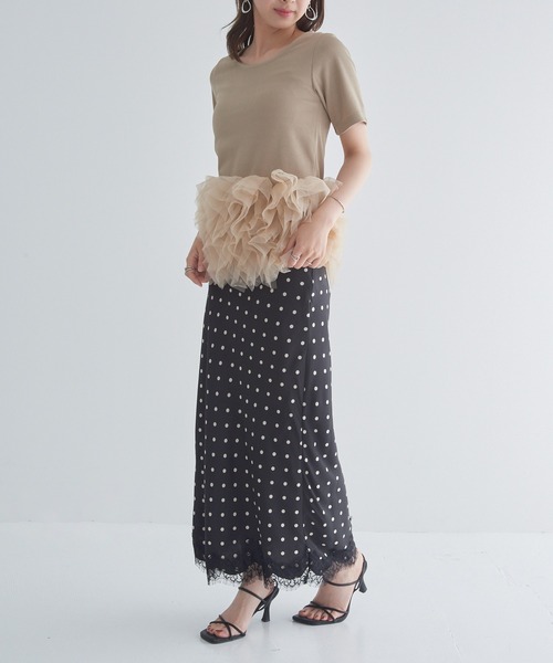 MAISON BREEZE reveur(メゾンブリーズレヴール)の「【MAISON BREEZE reveur】ボリュームチュールフリル ヘムプルオーバーTシャツ trc(Tシャツ/カットソー・レディース・ベージュ/オフホワイト/レッド/ブラック・FREE)」の15枚目の写真