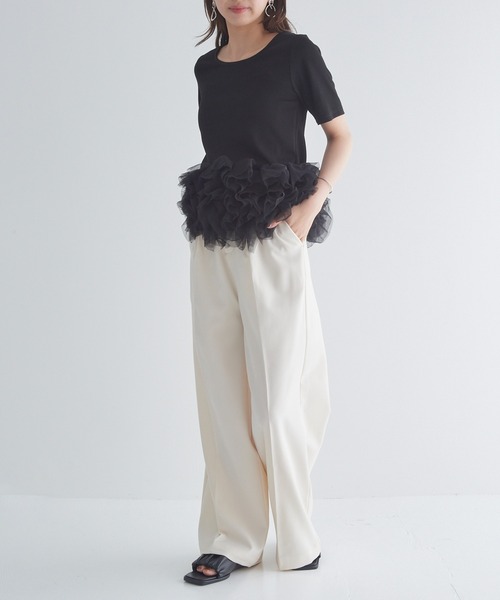 MAISON BREEZE reveur(メゾンブリーズレヴール)の「【MAISON BREEZE reveur】ボリュームチュールフリル ヘムプルオーバーTシャツ trc(Tシャツ/カットソー・レディース・ベージュ/オフホワイト/レッド/ブラック・FREE)」の20枚目の写真