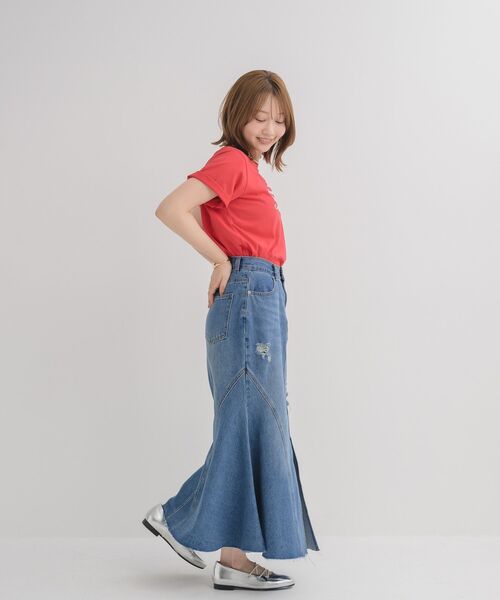 RETRO GIRL(レトロガール)の「【サイズ展開あり】裾フリンジマーメイドスカート(スカート・レディース・ブラック/ブルー・MEDIUM/LARGE)」の11枚目の写真