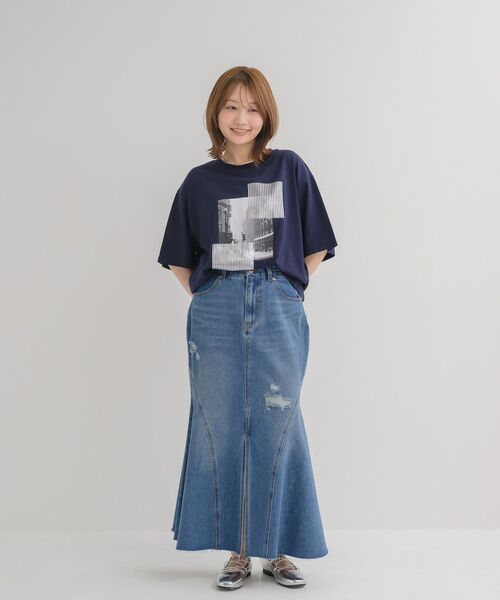 RETRO GIRL(レトロガール)の「【サイズ展開あり】裾フリンジマーメイドスカート(スカート・レディース・ブラック/ブルー・MEDIUM/LARGE)」の17枚目の写真