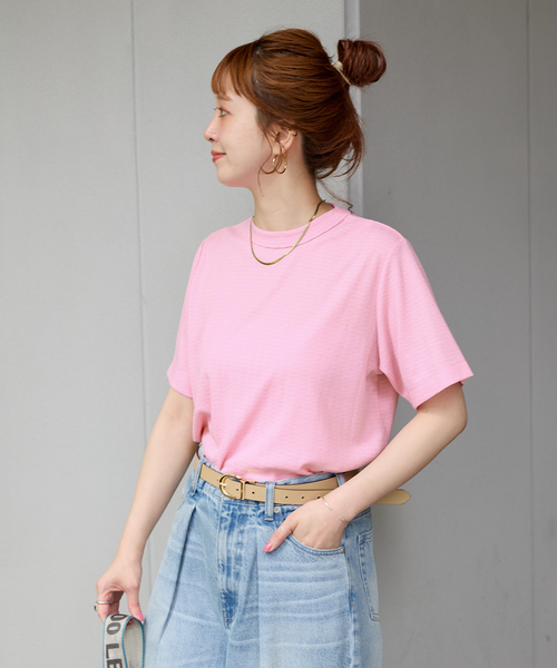 B.C STOCK(ベーセーストック)の「ウォッシャブル / ラインストーンTシャツ(Tシャツ/カットソー・レディース・ホワイト/ピンク/ネイビー/チャコールグレー・FREE)」の10枚目の写真
