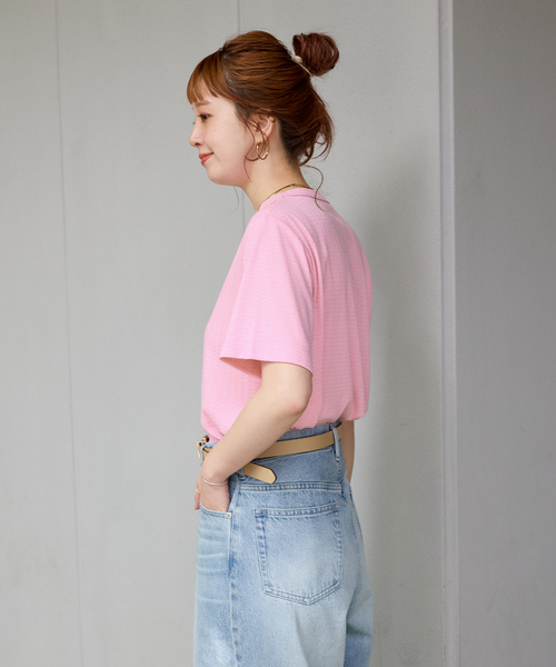 B.C STOCK(ベーセーストック)の「ウォッシャブル / ラインストーンTシャツ(Tシャツ/カットソー・レディース・ホワイト/ピンク/ネイビー/チャコールグレー・FREE)」の11枚目の写真