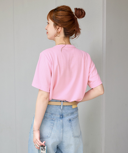 B.C STOCK(ベーセーストック)の「ウォッシャブル / ラインストーンTシャツ(Tシャツ/カットソー・レディース・ホワイト/ピンク/ネイビー/チャコールグレー・FREE)」の12枚目の写真