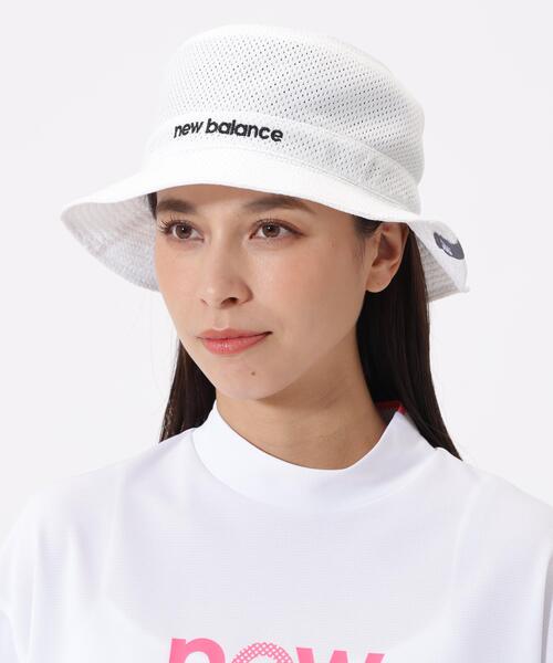 New Balance Golf（ニューバランスゴルフ）の「【new balance golf】ＭＥＳＨ　ＢＵＣＫＥＴ　ＨＡＴ（ハット・レディース・ホワイト/ブラック・FREE）」の2枚目の写真
