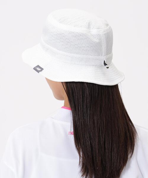 New Balance Golf（ニューバランスゴルフ）の「【new balance golf】ＭＥＳＨ　ＢＵＣＫＥＴ　ＨＡＴ（ハット・レディース・ホワイト/ブラック・FREE）」の6枚目の写真