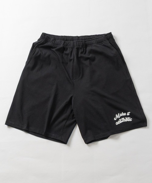 JOHN'S CLOSET(ジョンズクローゼット)の「【31】ドライコットン天竺 ワンポイントロゴ ショーツ/ハーフパンツ(スウェットパンツ・メンズ・ブラック/チャコールグレー・MEDIUM/LARGE)」の6枚目の写真