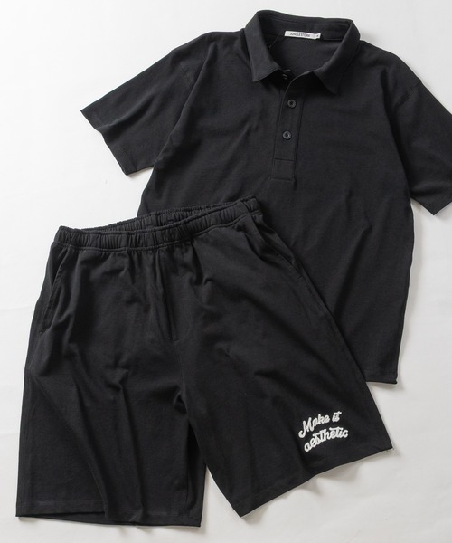 JOHN'S CLOSET(ジョンズクローゼット)の「【31】ドライコットン天竺 ワンポイントロゴ ショーツ/ハーフパンツ(スウェットパンツ・メンズ・ブラック/チャコールグレー・MEDIUM/LARGE)」の19枚目の写真