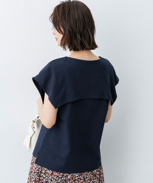 組曲(クミキョク)の「ブラウスライク ケープデザインカットソー(Tシャツ/カットソー・レディース・ホワイト系/ネイビー系/ライトグリーン系・2/3)」の14枚目の写真