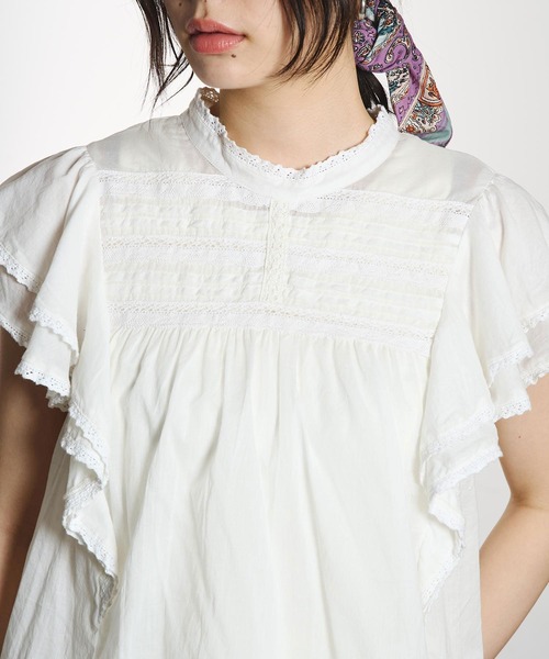 ROSE BUD(ローズバッド)の「SLEEVE FRILL BLOUSE(シャツ/ブラウス・レディース・ホワイト/ブラック/ライトピンク・ONE SIZE)」の14枚目の写真