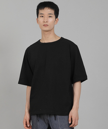 SAINTCREW（セントクルー）の「無地Rネック5部半袖TシャツRHR-896ブラック（Tシャツ/カットソー）」