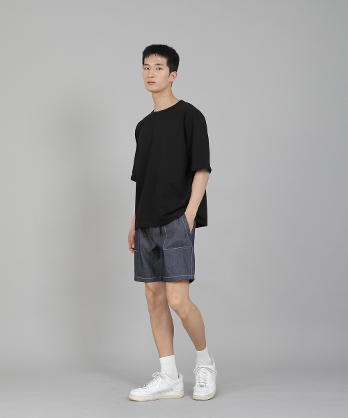 SAINTCREW(セントクルー)の「無地Rネック5部半袖TシャツRHR-896ブラック(Tシャツ/カットソー・メンズ・その他・MEDIUM/LARGE/XX-LARGE/XXXX-LARGE/XXX-LARGE/X-LARGE)」の6枚目の写真