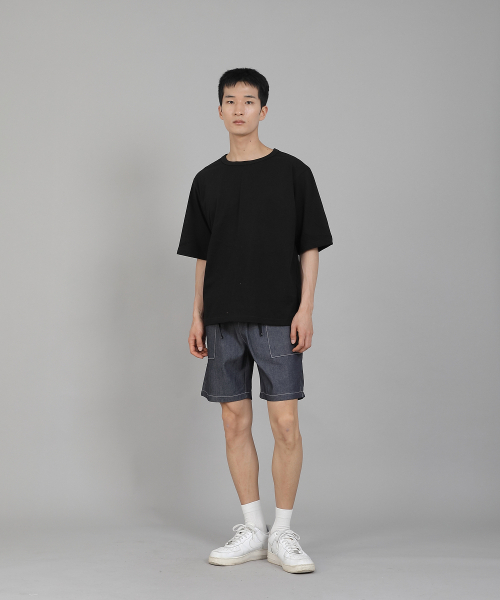 SAINTCREW(セントクルー)の「無地Rネック5部半袖TシャツRHR-896ブラック(Tシャツ/カットソー・メンズ・その他・MEDIUM/LARGE/XX-LARGE/XXXX-LARGE/XXX-LARGE/X-LARGE)」の4枚目の写真