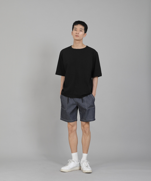 SAINTCREW(セントクルー)の「無地Rネック5部半袖TシャツRHR-896ブラック(Tシャツ/カットソー・メンズ・その他・MEDIUM/LARGE/XX-LARGE/XXXX-LARGE/XXX-LARGE/X-LARGE)」の3枚目の写真