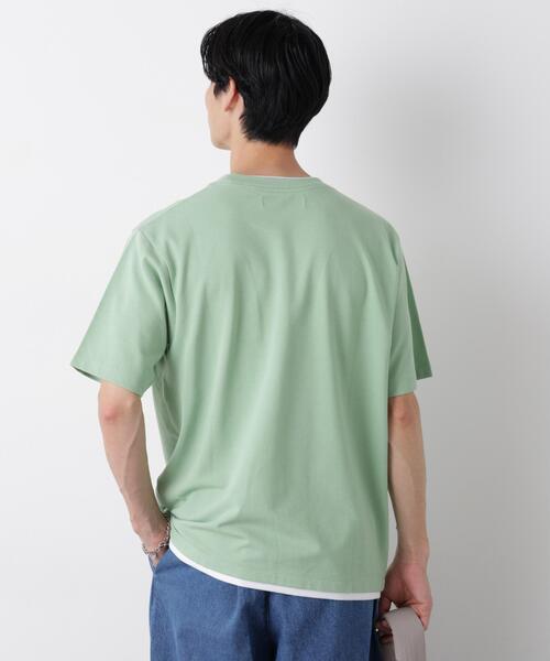 NANO universe(ナノユニバース)の「フェイクレイヤード鹿の子Tシャツ 半袖(Tシャツ/カットソー・メンズ・ネイビー/グリーン/グレー/ブラック・S/L/M)」の22枚目の写真
