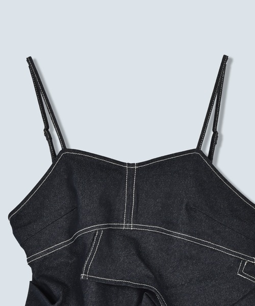 OMMO(オーエムエムオー)の「ASYMME FOLD DESIGN BUSTIER(キャミソール・レディース・ネイビー/オフホワイト・36/38)」の17枚目の写真