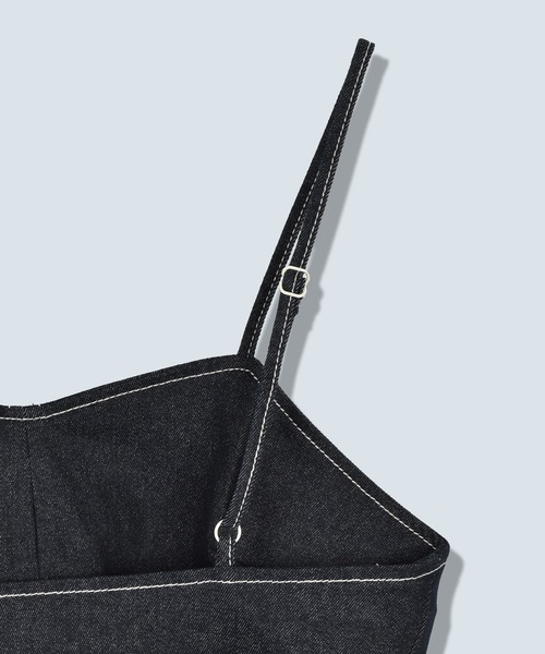 OMMO(オーエムエムオー)の「ASYMME FOLD DESIGN BUSTIER(キャミソール・レディース・ネイビー/オフホワイト・36/38)」の19枚目の写真