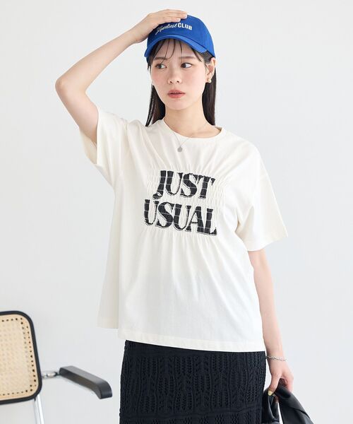earth music&ecology（アースミュージックアンドエコロジー）の「シャーリングロゴTシャツ（Tシャツ/カットソー・レディース・オフホワイト/ブラウン/チャコールグレー・FREE）」の10枚目の写真