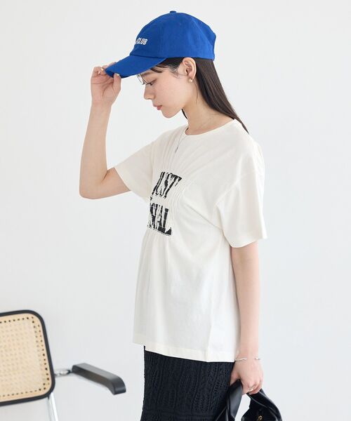 earth music&ecology（アースミュージックアンドエコロジー）の「シャーリングロゴTシャツ（Tシャツ/カットソー・レディース・オフホワイト/ブラウン/チャコールグレー・FREE）」の11枚目の写真