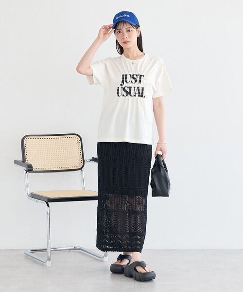 earth music&ecology（アースミュージックアンドエコロジー）の「シャーリングロゴTシャツ（Tシャツ/カットソー・レディース・オフホワイト/ブラウン/チャコールグレー・FREE）」の13枚目の写真