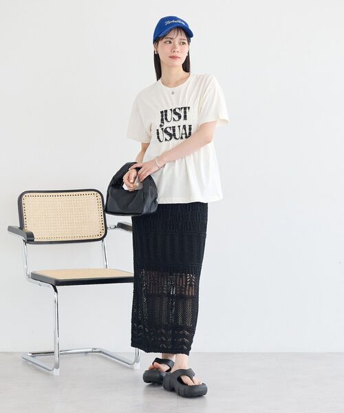 earth music&ecology（アースミュージックアンドエコロジー）の「シャーリングロゴTシャツ（Tシャツ/カットソー・レディース・オフホワイト/ブラウン/チャコールグレー・FREE）」の14枚目の写真